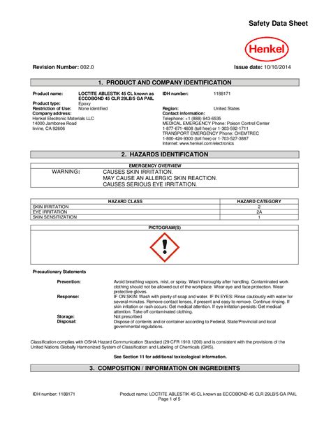 eccobond 45 datasheet